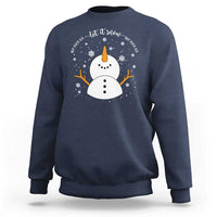 Anti ICE Christmas Sweatshirt Let It Snow But Fuck Ice Cute Snowman Winter - Wonder Print Shop