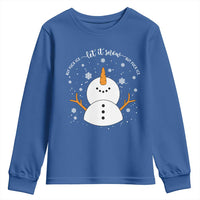 Anti ICE Christmas Youth Sweatshirt Let It Snow But Fuck Ice Cute Snowman Winter - Wonder Print Shop