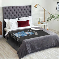 Anti ICE Christmas Throw Blanket Retro Blue Snowman Let It Snow But Fuck Ice - Wonder Print Shop