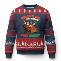 The Boys Are Back in Town Xmas Ugly Christmas Sweater Funny Santa Jesus - Wonder Print Shop