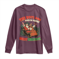 The Boys Are Back in Town Christmas Long Sleeve Shirt Funny Santa Jesus - Wonder Print Shop