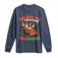The Boys Are Back in Town Christmas Long Sleeve Shirt Funny Santa Jesus - Wonder Print Shop