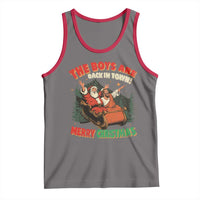 The Boys Are Back in Town Christmas Tank Top Funny Santa Jesus - Wonder Print Shop