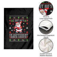 Funny Santa Ugly Christmas Garden Flag I Got Hos in Different Area Codes - Wonder Print Shop