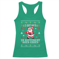Funny Santa Ugly Christmas Racerback Tank Top I Got Hos in Different Area Codes - Wonder Print Shop