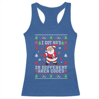 Funny Santa Ugly Christmas Racerback Tank Top I Got Hos in Different Area Codes - Wonder Print Shop