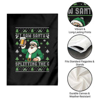 Funny Santa Ugly Christmas Garden Flag Drinking Beer Splitting G Inappropriate Adult Humor - Wonder Print Shop