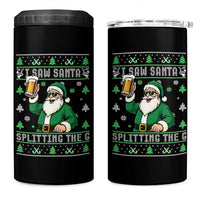 Funny Santa Ugly Christmas 4 in 1 Can Cooler Tumbler Drinking Beer Splitting G Inappropriate Adult Humor - Wonder Print Shop