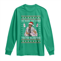 Funny Christmas Diddy Long Sleeve Shirt Diddy Sees You When Youre Sleeping Ugly Xmas - Wonder Print Shop