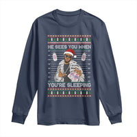 Funny Christmas Diddy Long Sleeve Shirt Diddy Sees You When Youre Sleeping Ugly Xmas - Wonder Print Shop