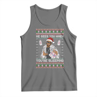 Funny Christmas Diddy Tank Top Diddy Sees You When Youre Sleeping Ugly Xmas - Wonder Print Shop