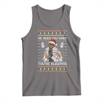 Funny Christmas Diddy Tank Top Diddy Sees You When Youre Sleeping Ugly Xmas - Wonder Print Shop