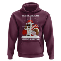 Funny Christmas Diddy Hoodie He Sees You When Youre Sleeping Dirty Ugly Xmas - Wonder Print Shop