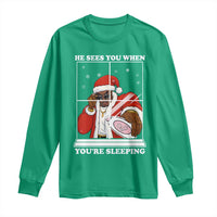 Funny Christmas Diddy Long Sleeve Shirt He Sees You When Youre Sleeping Dirty Ugly Xmas - Wonder Print Shop