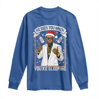 Funny Christmas Diddy Long Sleeve Shirt He Sees You When Youre Sleeping Dirty Xmas Lights - Wonder Print Shop