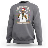 Funny Christmas Diddy Sweatshirt He Sees You When Youre Sleeping Dirty Xmas Lights - Wonder Print Shop