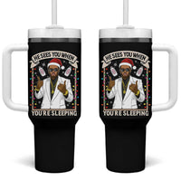 Funny Christmas Diddy Tumbler With Handle He Sees You When Youre Sleeping Dirty Xmas Lights - Wonder Print Shop
