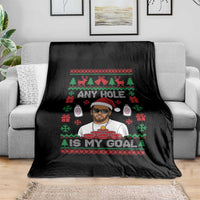 Funny Christmas Diddy Throw Blanket Embarrassing Any Hole is My Goal Dirty Ugly Xmas - Wonder Print Shop