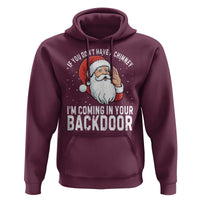 Funny Inappropriate Christmas Hoodie Adult Humor Santa If You Dont Have A Chimney Im Coming In Your Backdoor - Wonder Print Shop