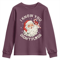 I Know You Didnt Floss Youth Sweatshirt Funny Dentist Christmas Santa Dental Hygiene - Wonder Print Shop