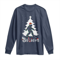 Bigfoot Christmas Long Sleeve Shirt Santa Bigfoot Xmas Tree Funny Sasquatch Yeti - Wonder Print Shop