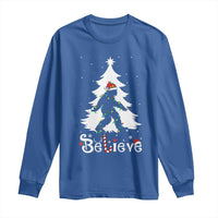Bigfoot Christmas Long Sleeve Shirt Santa Bigfoot Xmas Tree Funny Sasquatch Yeti - Wonder Print Shop
