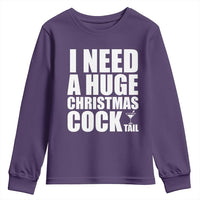 I Need a Huge Christmas COCKtail Youth Sweatshirt Funny Adult Humor Inappropriate Drinking Gift - Wonder Print Shop