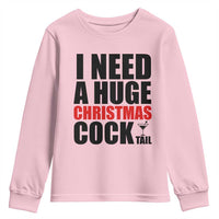 Funny Inappropriate Christmas Youth Sweatshirt I Need a Huge Christmas COCKtail Adult Humor Drinking Gift - Wonder Print Shop