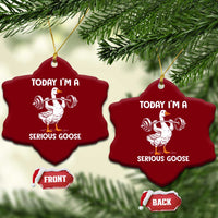 Funny Goose Weight Lifting Ceramic Ornament Today Im A Serious Goose Weightlifter Gym Workout - Wonder Print Shop