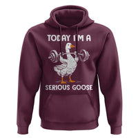 Funny Goose Weight Lifting Hoodie Today Im A Serious Goose Weightlifter Gym Workout - Wonder Print Shop