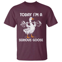 Funny Goose Weight Lifting T Shirt Today Im A Serious Goose Weightlifter Gym Workout - Wonder Print Shop