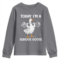 Funny Goose Weight Lifting Youth Sweatshirt Today Im A Serious Goose Weightlifter Gym Workout - Wonder Print Shop