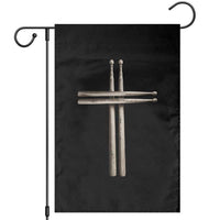 Christian Drummer Garden Flag Drumstick Cross Rock Music Lover Gift - Wonder Print Shop