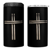 Christian Drummer 4 in 1 Can Cooler Tumbler Drumstick Cross Rock Music Lover Gift - Wonder Print Shop