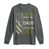 Funny Girl Dad Long Sleeve Shirt Guns Dont Kill People Dads with Pretty Daughters Do US Flag - Wonder Print Shop