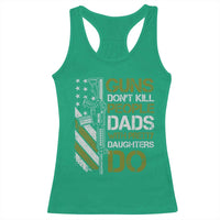 Funny Girl Dad Racerback Tank Top Guns Dont Kill People Dads with Pretty Daughters Do US Flag - Wonder Print Shop