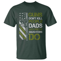 Funny Girl Dad T Shirt Guns Dont Kill People Dads with Pretty Daughters Do US Flag - Wonder Print Shop