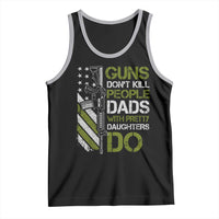 Funny Girl Dad Tank Top Guns Dont Kill People Dads with Pretty Daughters Do US Flag - Wonder Print Shop