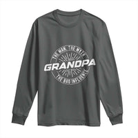 Funny Grandpa Long Sleeve Shirt Man Myth Bad Influence Funny Fathers Day - Wonder Print Shop