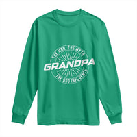 Funny Grandpa Long Sleeve Shirt Man Myth Bad Influence Funny Fathers Day - Wonder Print Shop