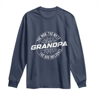 Funny Grandpa Long Sleeve Shirt Man Myth Bad Influence Funny Fathers Day - Wonder Print Shop
