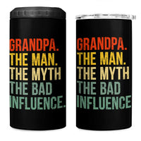 Funny Grandpa 4 in 1 Can Cooler Tumbler Retro Man Myth Bad Influence Best Funny Fathers Day - Wonder Print Shop