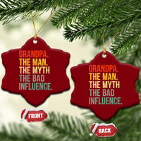 Funny Grandpa Ceramic Ornament Retro Man Myth Bad Influence Best Funny Fathers Day - Wonder Print Shop