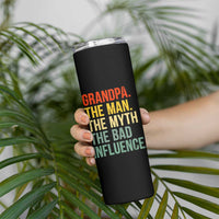 Funny Grandpa Skinny Tumbler Retro Man Myth Bad Influence Best Funny Fathers Day - Wonder Print Shop