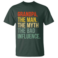 Funny Grandpa T Shirt Retro Man Myth Bad Influence Best Funny Fathers Day - Wonder Print Shop