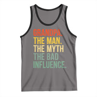 Funny Grandpa Tank Top Retro Man Myth Bad Influence Best Funny Fathers Day - Wonder Print Shop