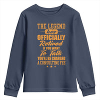 The Legend Has Retired Youth Sweatshirt Funny Retirement Party Gag Gift