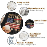 Funny Retirement Throw Blanket See Wife For Details Husband Dad Grandpa Humor US Flag