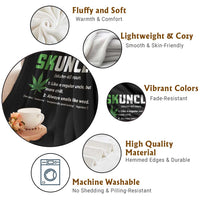 Funny Uncle Weed Smoker Throw Blanket Skuncle Definition Funny Weed Pot Cannabis Marijuana