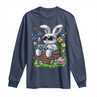 Gamer Rabbit Long Sleeve Shirt Cute Bunny Gaming Eggs Video Games Easter Pixel Garden - Wonder Print Shop